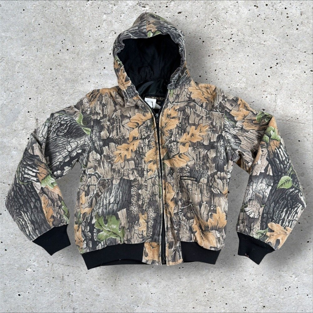 Commander Sportsman Apparel Camo Jacket Youth 16 Regular Hunting Hooded Coat